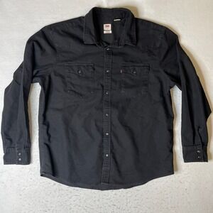 Levi's Mens Western Style Black Denim Long Sleeve Snap Button Shirt XL